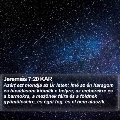 Jeremiás 7:20 KAR Bible Verse Image