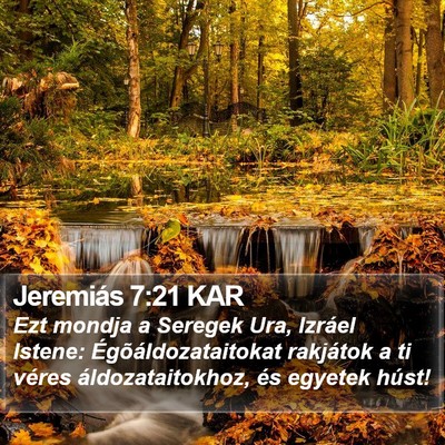 Jeremiás 7:21 KAR Bible Verse Image