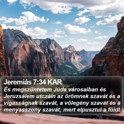 Jeremiás 7:34 KAR Bible Verse Image
