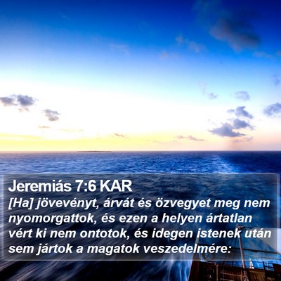 Jeremiás 7:6 KAR Bible Verse Image