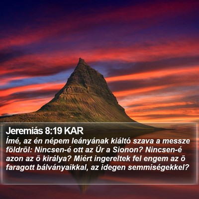 Jeremiás 8:19 KAR Bible Verse Image