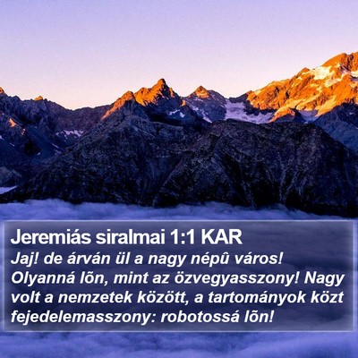 Jeremiás siralmai 1:1 KAR Bible Verse Image