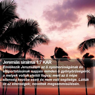 Jeremiás siralmai 1:7 KAR Bible Verse Image