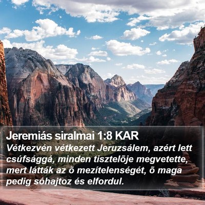 Jeremiás siralmai 1:8 KAR Bible Verse Image