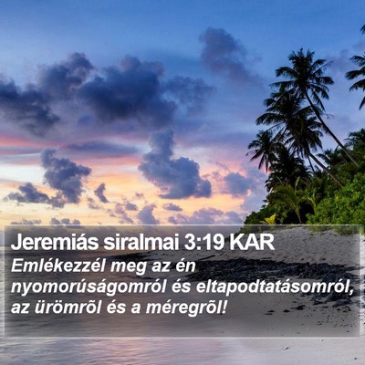 Jeremiás siralmai 3:19 KAR Bible Verse Image