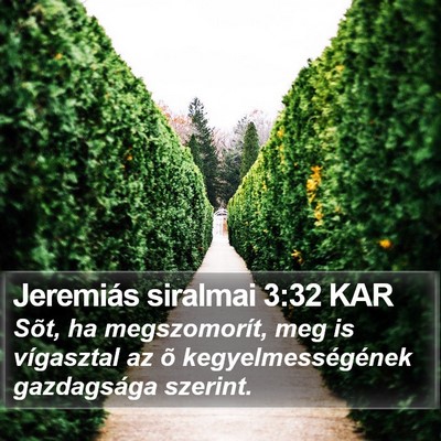 Jeremiás siralmai 3:32 KAR Bible Verse Image