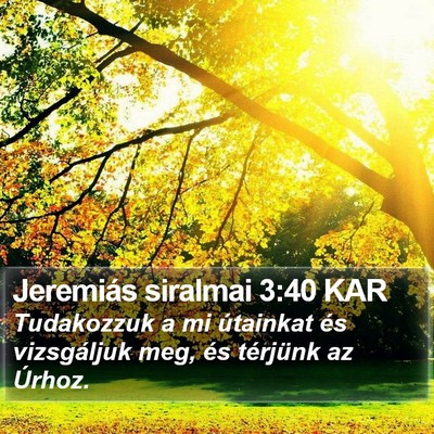 Jeremiás siralmai 3:40 KAR Bible Verse Image