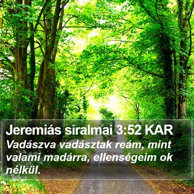 Jeremiás siralmai 3:52 KAR Bible Verse Image