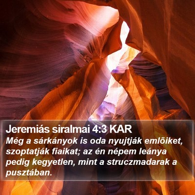 Jeremiás siralmai 4:3 KAR Bible Verse Image
