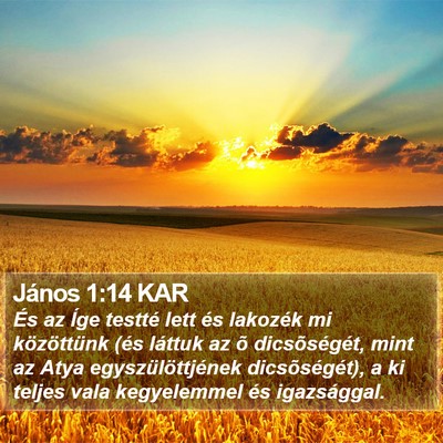 János 1:14 KAR Bible Verse Image