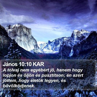 János 10:10 KAR Bible Verse Image