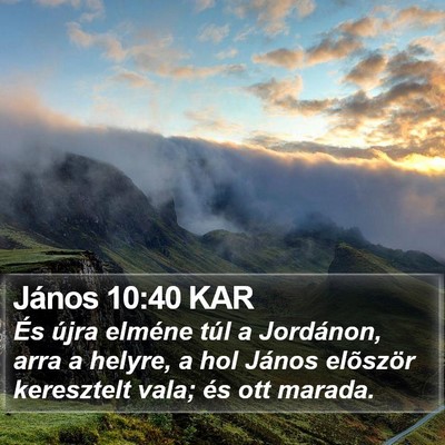 János 10:40 KAR Bible Verse Image