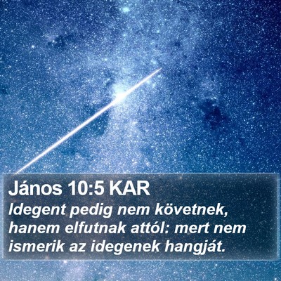 János 10:5 KAR Bible Verse Image