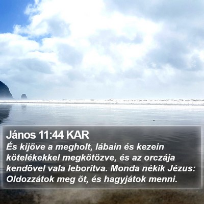 János 11:44 KAR Bible Verse Image