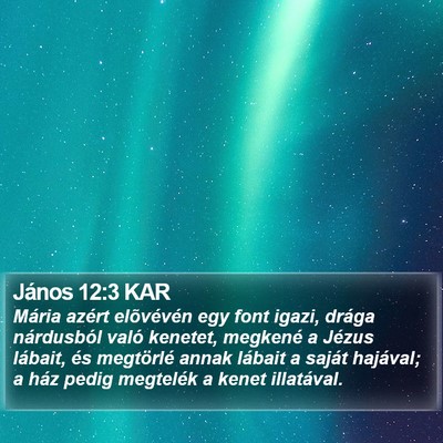 János 12:3 KAR Bible Verse Image