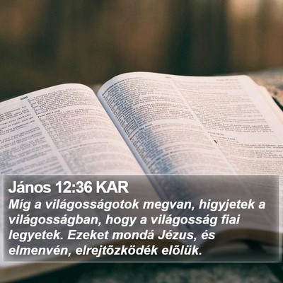 János 12:36 KAR Bible Verse Image