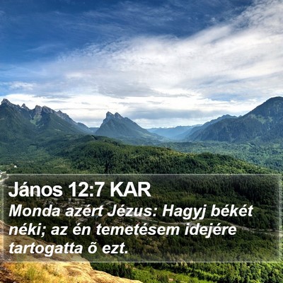 János 12:7 KAR Bible Verse Image