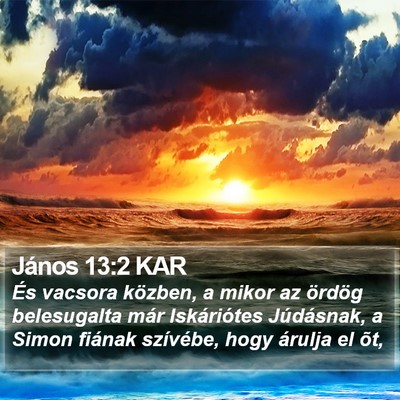 János 13:2 KAR Bible Verse Image
