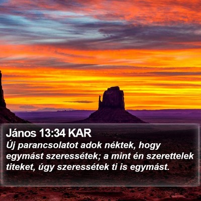 János 13:34 KAR Bible Verse Image