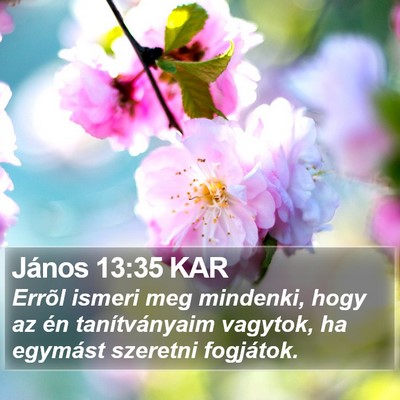János 13:35 KAR Bible Verse Image