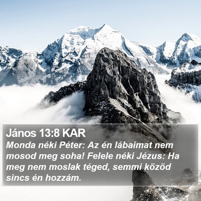 János 13:8 KAR Bible Verse Image