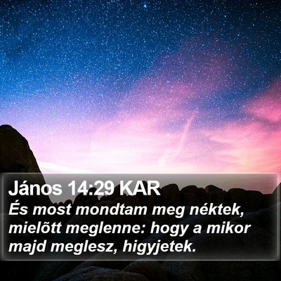János 14:29 KAR Bible Verse Image