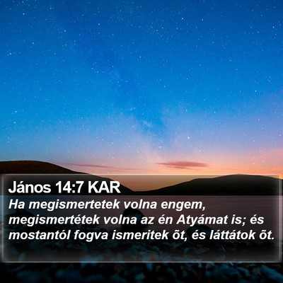 János 14:7 KAR Bible Verse Image