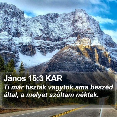 János 15:3 KAR Bible Verse Image