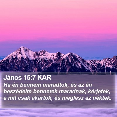 János 15:7 KAR Bible Verse Image
