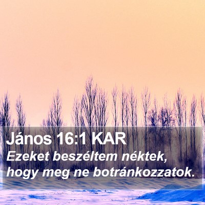 János 16:1 KAR Bible Verse Image