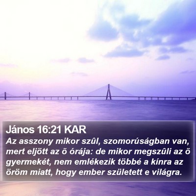 János 16:21 KAR Bible Verse Image