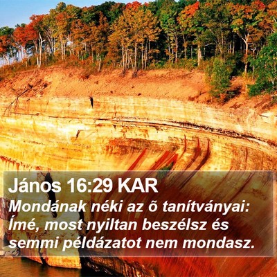 János 16:29 KAR Bible Verse Image