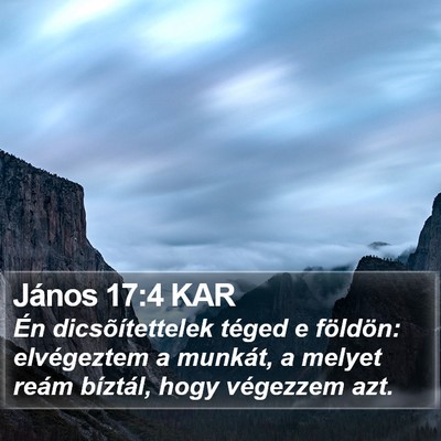 János 17:4 KAR Bible Verse Image