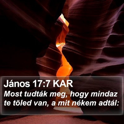 János 17:7 KAR Bible Verse Image