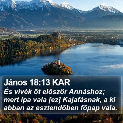 János 18:13 KAR Bible Verse Image