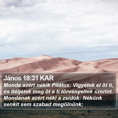 János 18:31 KAR Bible Verse Image