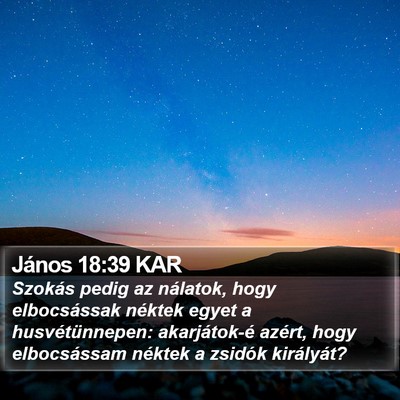 János 18:39 KAR Bible Verse Image