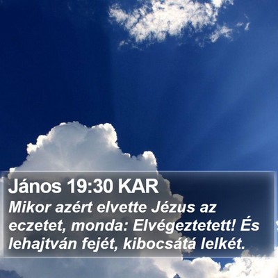 János 19:30 KAR Bible Verse Image