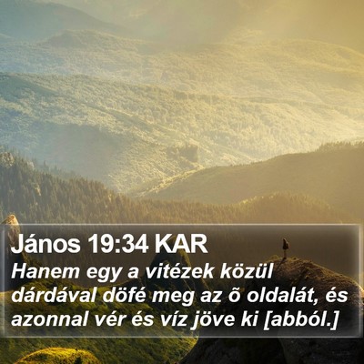 János 19:34 KAR Bible Verse Image