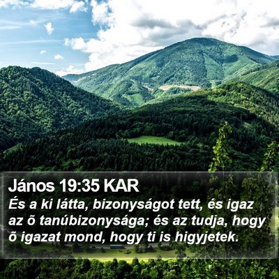 János 19:35 KAR Bible Verse Image