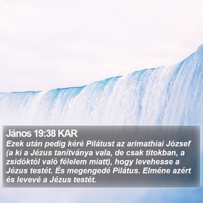 János 19:38 KAR Bible Verse Image
