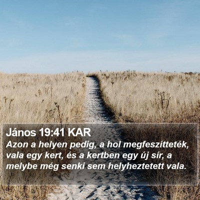 János 19:41 KAR Bible Verse Image