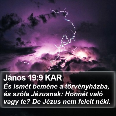 János 19:9 KAR Bible Verse Image
