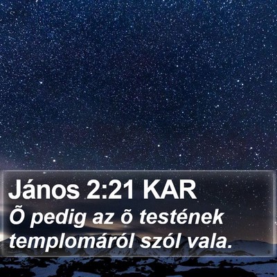 János 2:21 KAR Bible Verse Image