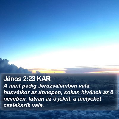János 2:23 KAR Bible Verse Image