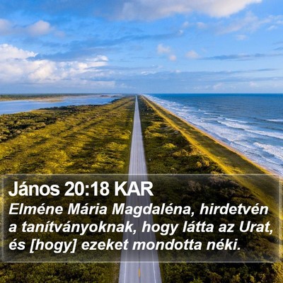 János 20:18 KAR Bible Verse Image