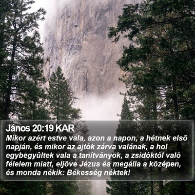 János 20:19 KAR Bible Verse Image