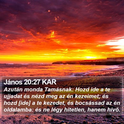 János 20:27 KAR Bible Verse Image