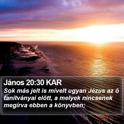 János 20:30 KAR Bible Verse Image