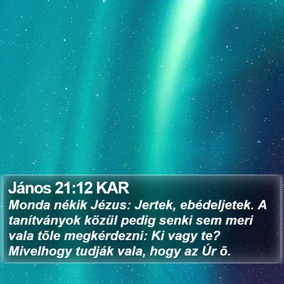 János 21:12 KAR Bible Verse Image